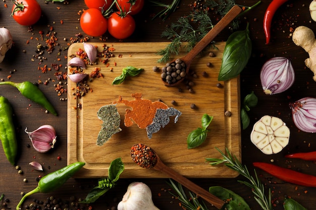 Składniki i przyprawy na stole